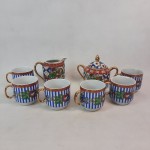 Zestaw porcelanowy owoce ze złoceniami Chiny