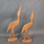 Figurki rzeźby drewniane czapla 