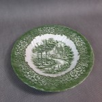 Talerz obiadowy porcelanowy dekoracyjny zielony Anglia