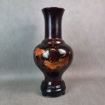 Wazon z czarno-brązowej  drewnianej laki chiński 41 cm