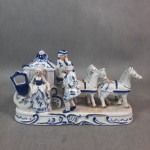Figurka porcelanowa dworska kareta styl wiktoriański