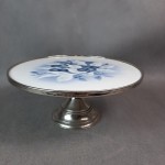 Patera porcelanowa w chromowanej  oprawie styl ART DECO