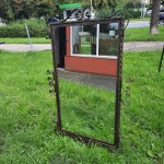 Lustro prostokątne w ramie metalowej kute 