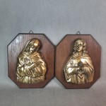 Płaskorzeźby mosiężne Matka Boska i Chrystus
