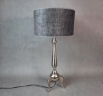 Lampa stołowa szary abażur 