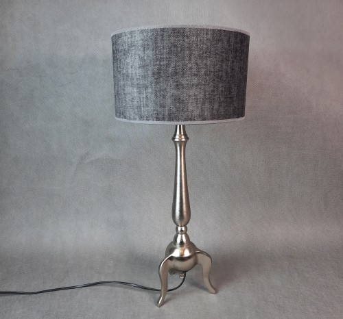 Lampa stołowa szary abażur 