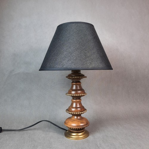 Lampa stołowa drewniana VINTAGE