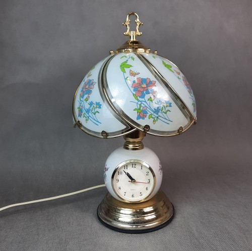 Lampa z zegarem w stylu TIFFANY DOTYKOWA