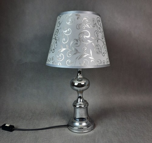 Lampa stołowa srebrna