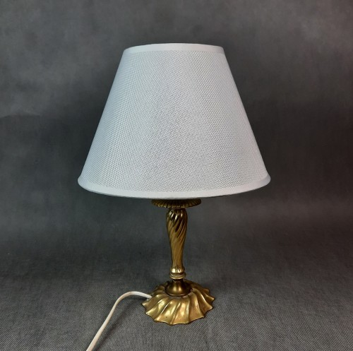 Lampa stołowa mosiężna spiralna podstawa