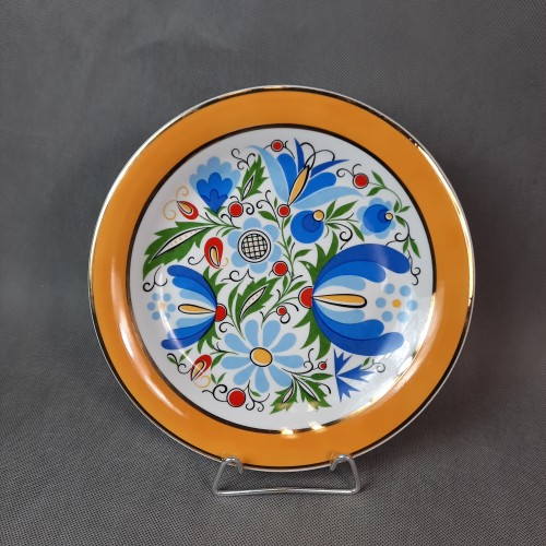 Talerz porcelanowy dekoracyjny żółty LUBIANA
