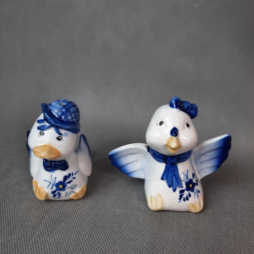 Solniczka i pieprzniczka kaczki ceramiczne VINTAGE