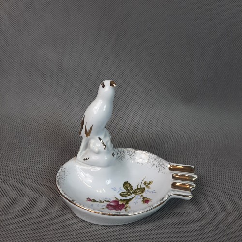 Popielnica porcelit z ptakiem CHODZIEŻ