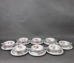 Zestaw bulionówek porcelanowych kwiaty ROSENTHAL