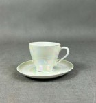 Filiżanka porcelanowa ĆMIELÓW jasna tęczowa "benzynka"