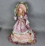 Lalka porcelanowa w stroju w stylu wiktoriańskim KOLEKCJONERSKA