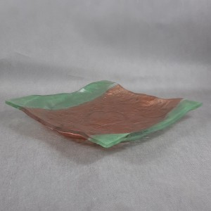 Patera/ Talerz szklany dwukolorowy