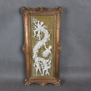 Obraz barokowy relief alabastrowy tańczące aniołki putta