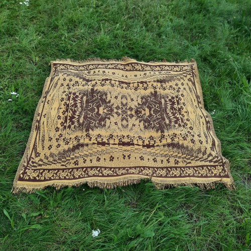 Narzuta/kilim wełniany żółty