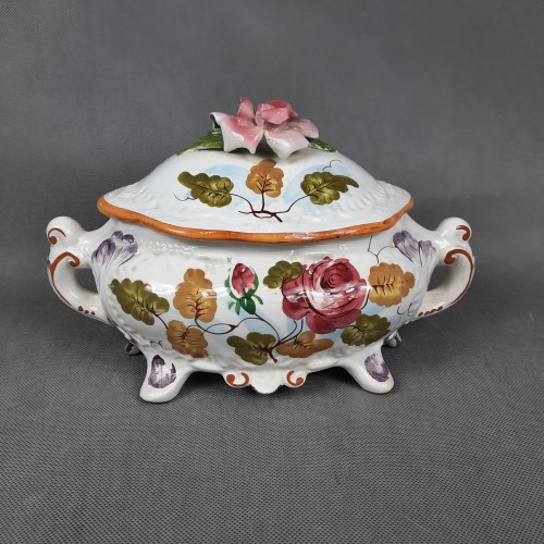 Waza ceramiczna z kwiatkami BASSANO