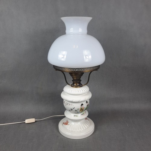 Lampa retro stołowa z ceramiczną podstawą