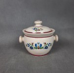 Pojemnik ceramiczny kuchenny z uchwytami biały PRL BOLESŁAWIEC