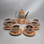 Serwis kawowy porcelanowy złocony LUBIANA