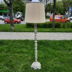 Lampa porcelanowa ze złoceniami 