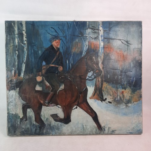 Obraz olejny ułan na koniu Zaręba G. 80 
